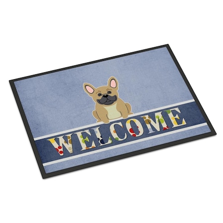 Carolines Treasures 18 x 27 in. French Bulldog Cream Welcome Indoor or Outdoor Mat CA70988